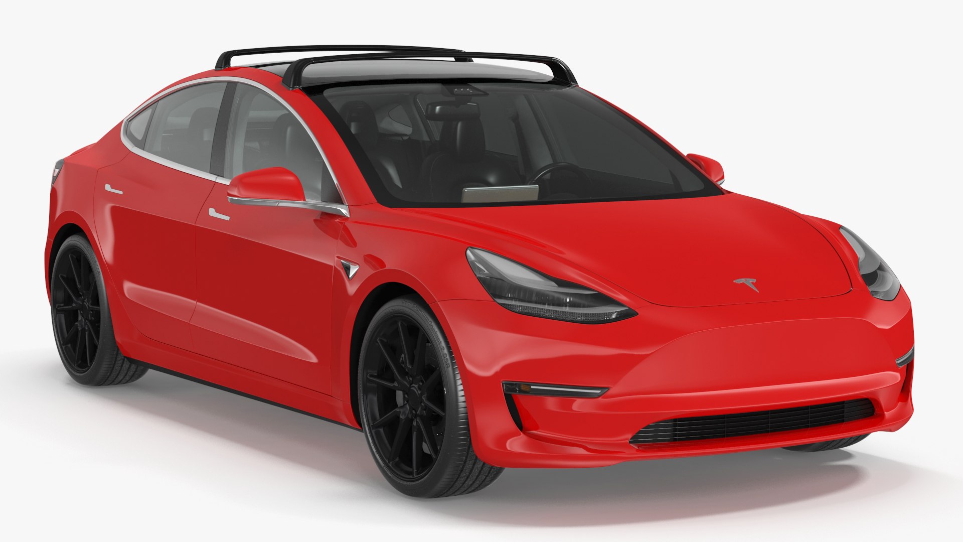 Tesla with Roof Rack 3D model preview