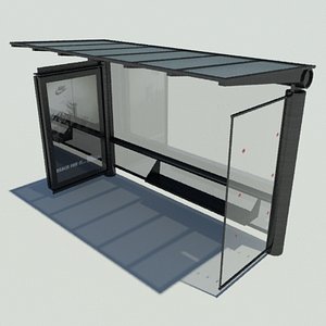 bus shelter 3d max