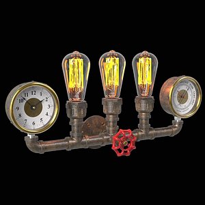 industrial wall pipe sconce 3D model