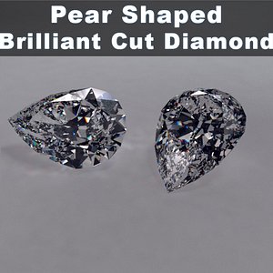 3d model pear shaped brilliant cut