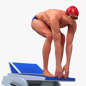animations male swimmer swimming 3D
