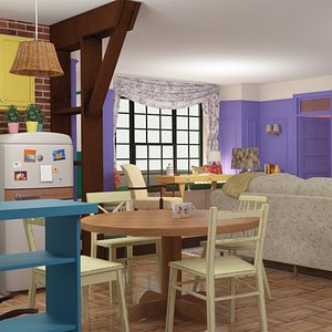 apartment vintage room kitchen 3D model