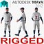 Baseball Player Rigged Generic 5 for Maya