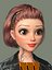 3D-модель милой мультяшной девочки Келли.