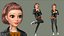 3D-модель милой мультяшной девочки Келли.
