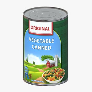 Vegetables Canned Low Poly 3D model