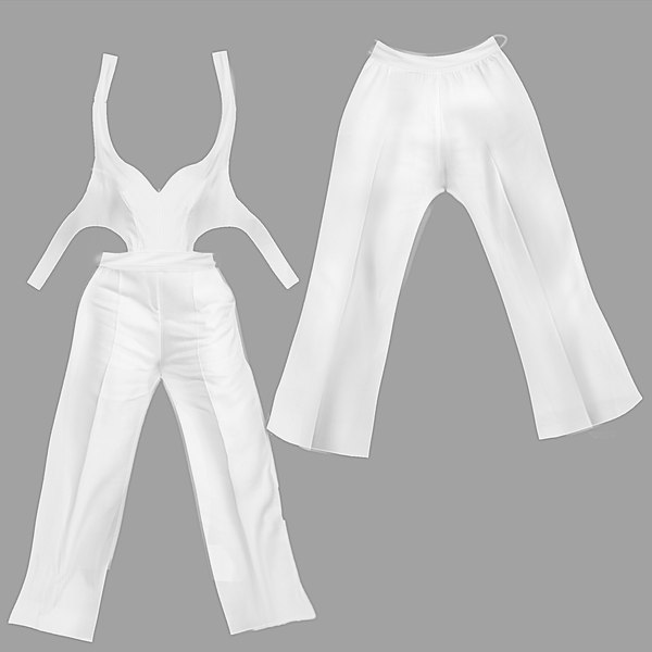 3D Cross Back Jumpsuit - TurboSquid 1791220