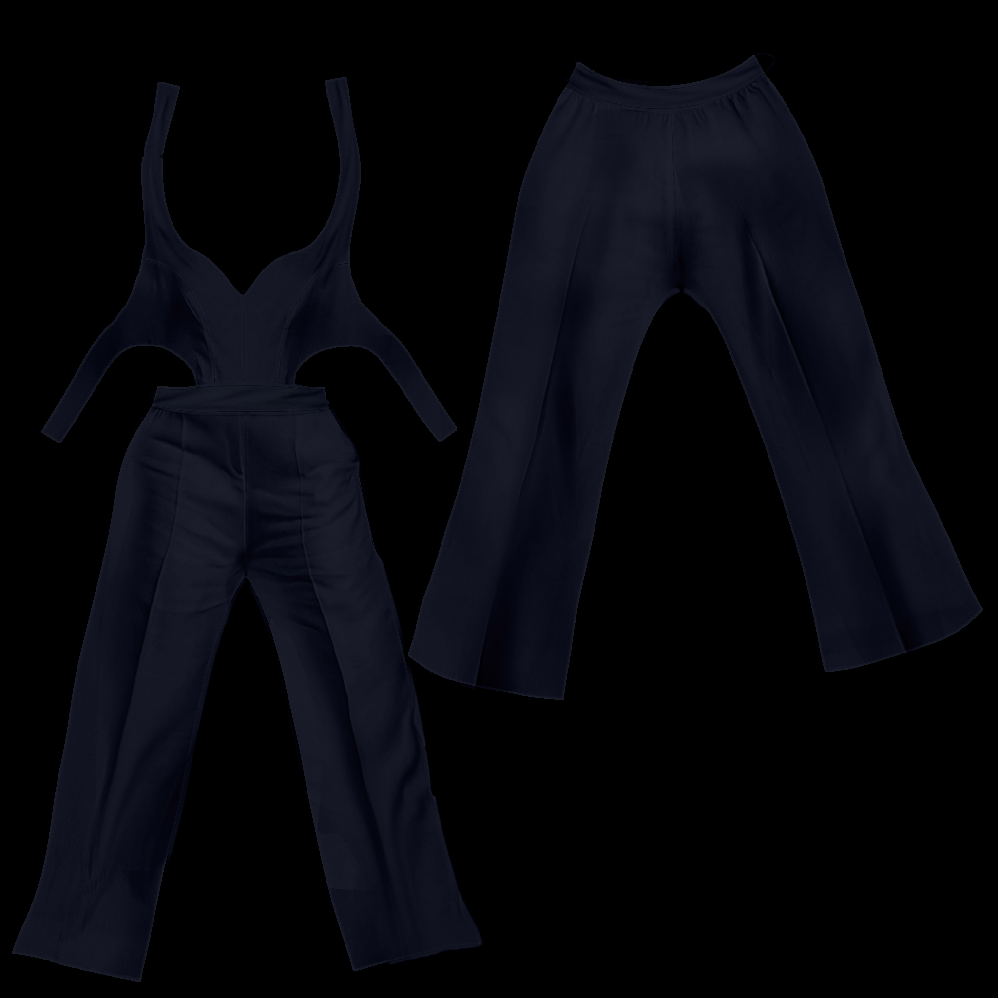 3D Cross Back Jumpsuit - TurboSquid 1791220