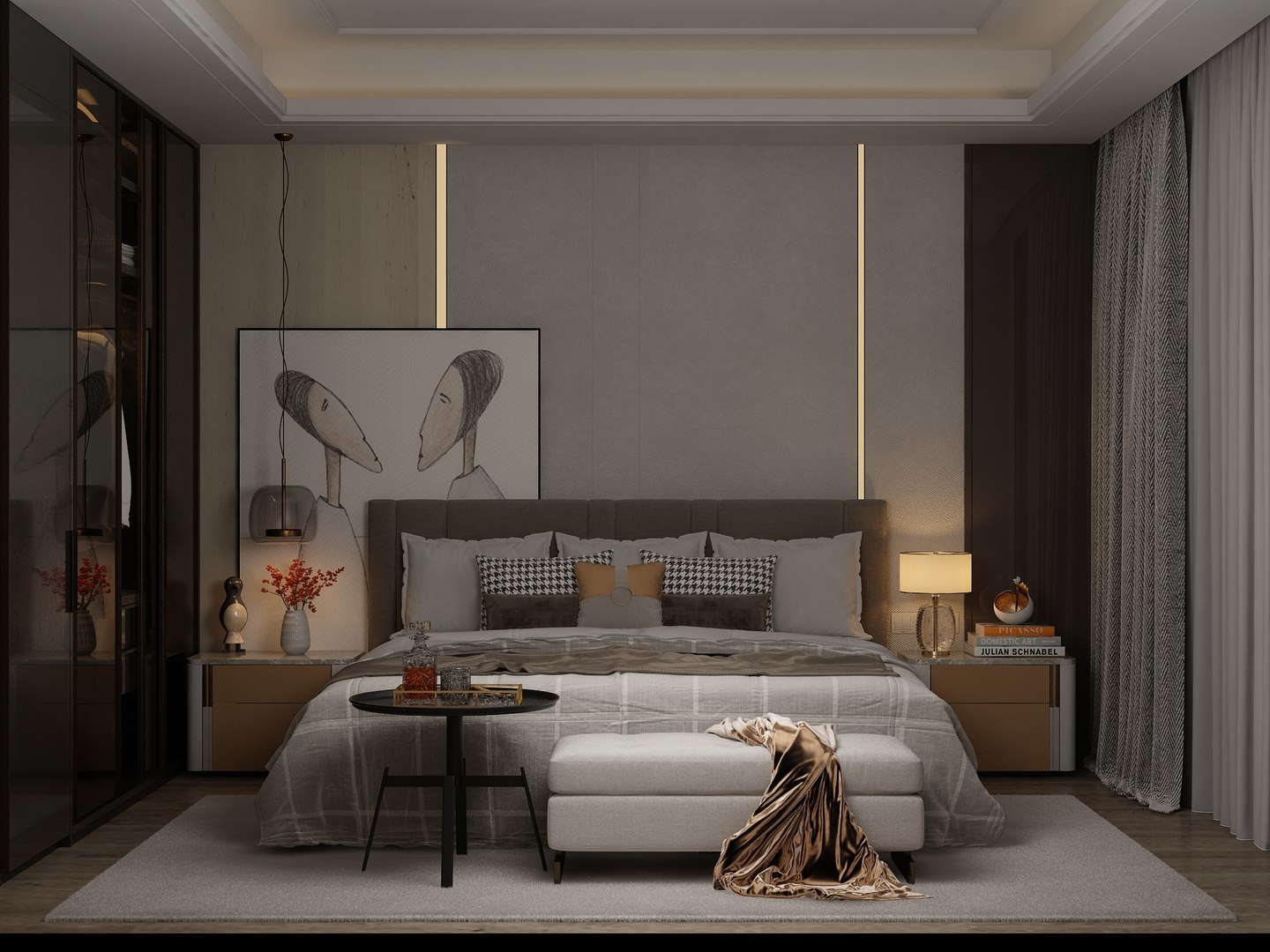 3D model Modern Style Bedroom - 542 - TurboSquid 1806748