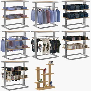 3D Clothing Retail Display Bundle Collection 1 model
