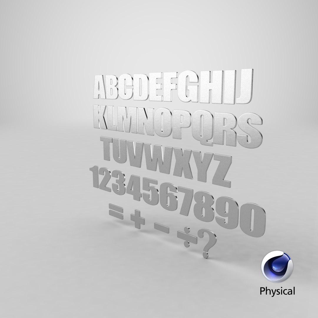 3D metal alphabet letter TurboSquid 1379922