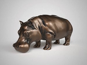 3D hippopotamus model