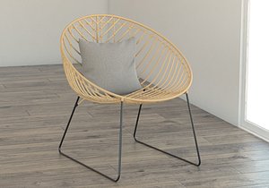 rotin chair armchair 3D model