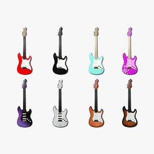 08 Electric Guitars Collection - Music Instrument Design 3D