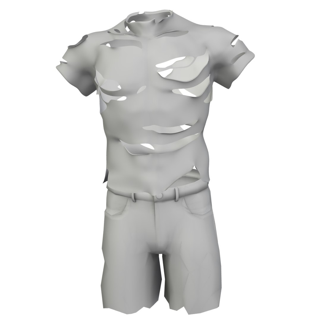 Ripped Shirt Shorts 3d Max