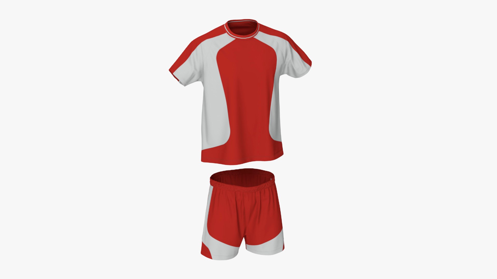 Soccer Jersey and Shorts Set 3D model preview
