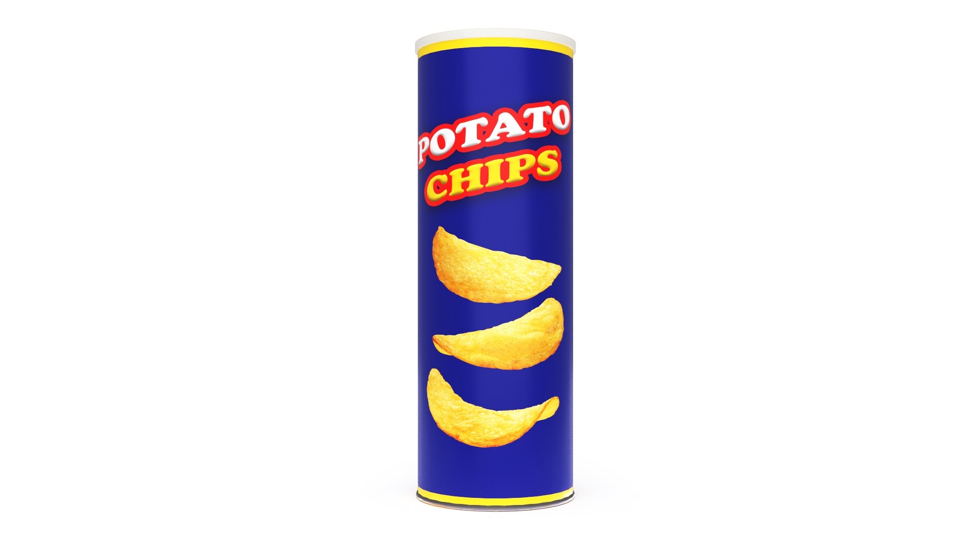 3D Potato Chip Can Tin Pack Packet Packaging - TurboSquid 1863136
