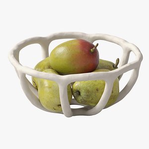 Nested bowl with pears and mango