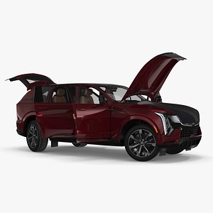 Cadillac Escalade IQ EV Black Cherry Tincoat Rigged 3D model
