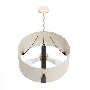 Brass and Black Idas Drum Shade Pendant 3D model