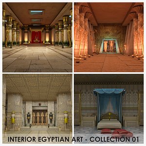 3D 4 Interior Egyptian Art - Collection 01 model