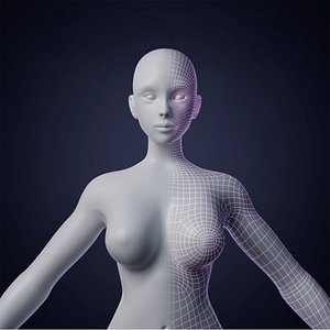 Female basemesh VFX and  Videogames 3D