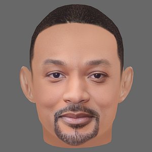 Will Smith Head - Low poly head for game Low-poly model