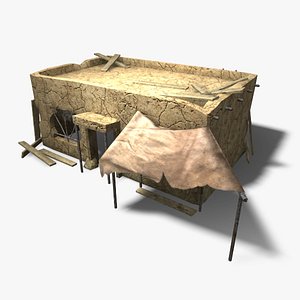 3d model low-poly arab house
