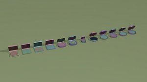 Compacts Pack Palette 01 3D model