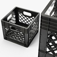 Milk Crate Plastic Black