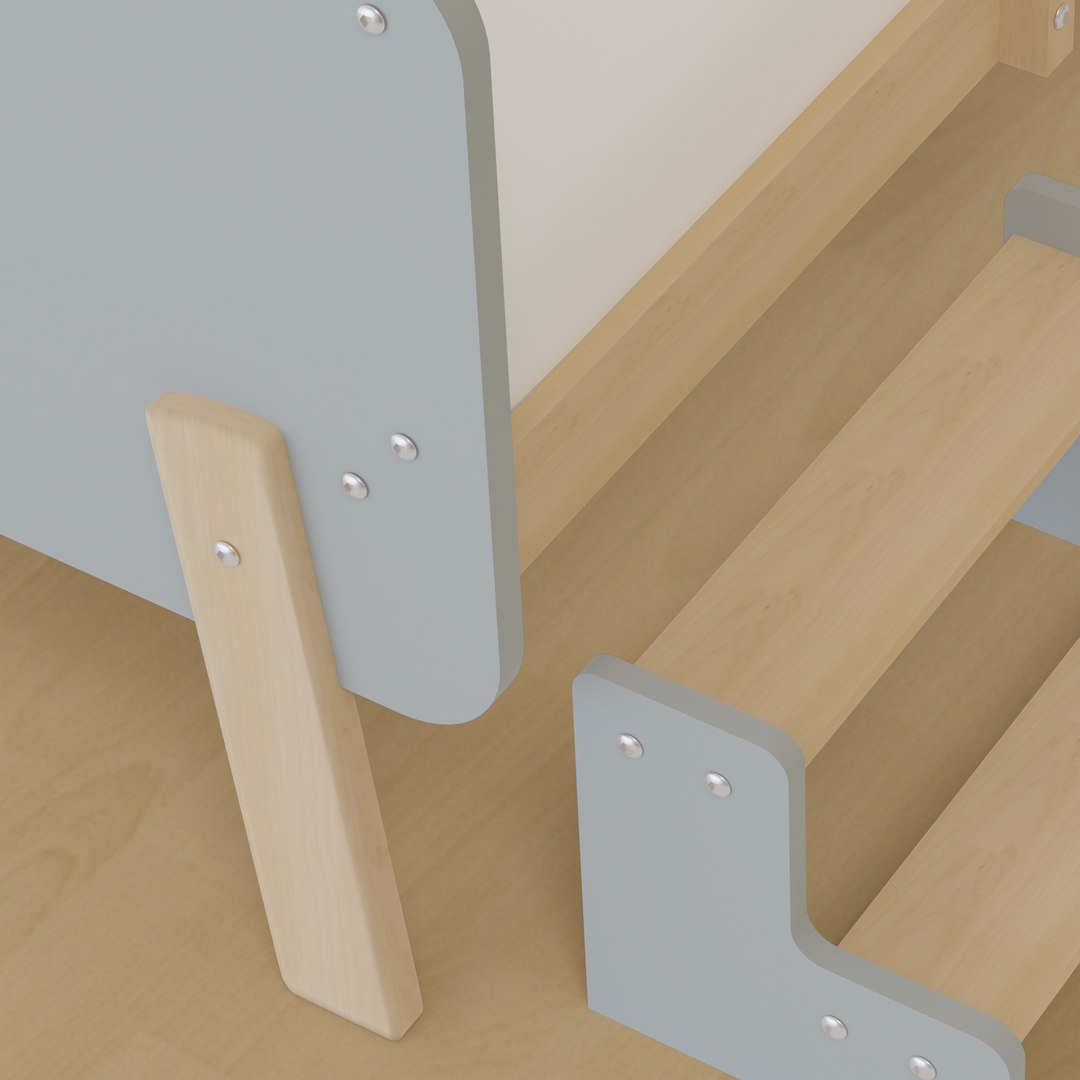 Natty Bedside Bed BOORI 3D Model TurboSquid 2138288