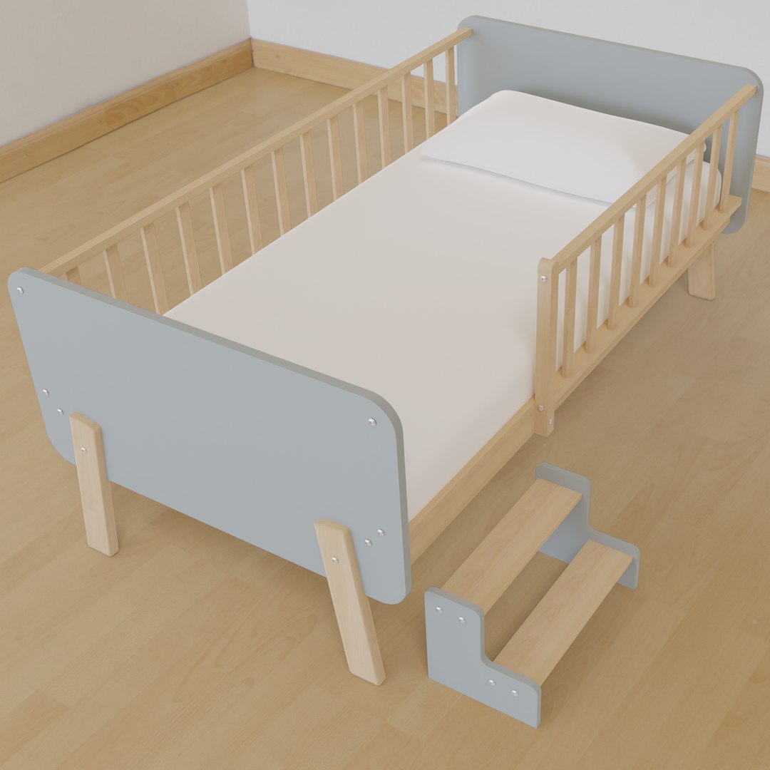 Natty Bedside Bed BOORI 3D Model TurboSquid 2138288