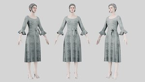 Dress 03 Philippine Gray 3D model