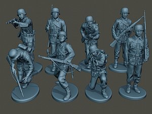 german soldiers ww2 g1 3D model