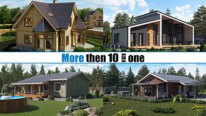 Private House Collection for medium and far views 3D model