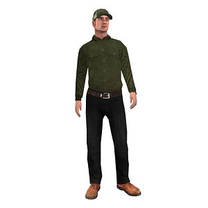 Worker F2 LOD1 Rigged