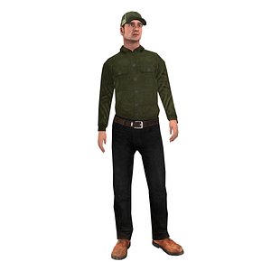 Worker F2 LOD1 Rigged