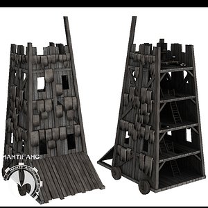 castle siege tower 3d model