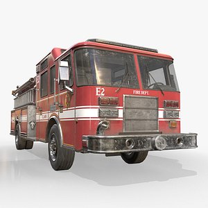 Fire Truck - Low Poly