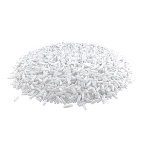 3D Raw white rice pile