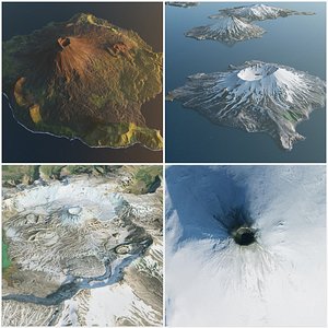 Realistic northern volcanoes 3D