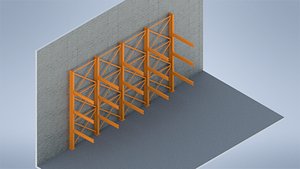3D High-Quality 3D Cantilever Beam Model in Steel model