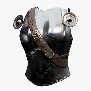 Female Knight Upper Chest Armor Set LowPoly