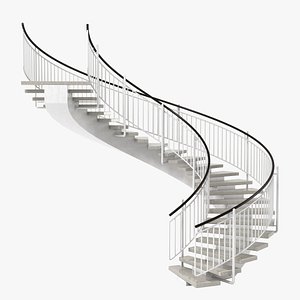 3d model circular staircase