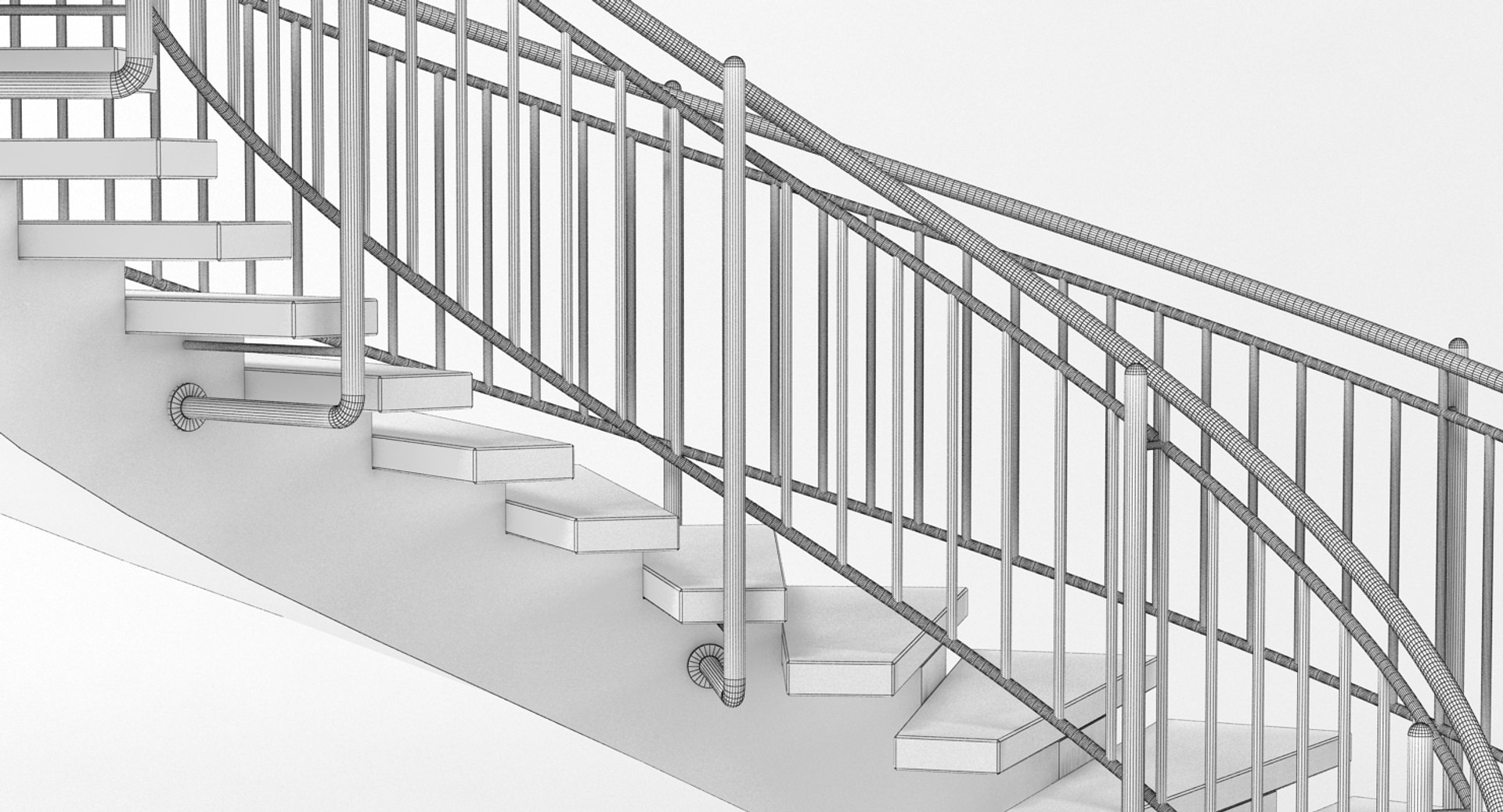 3d model circular staircase