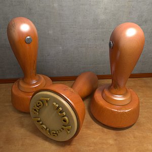 3d model of stamp postal chop