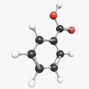Benzoic Acid Molecule With PBR 4K 8K 3D model