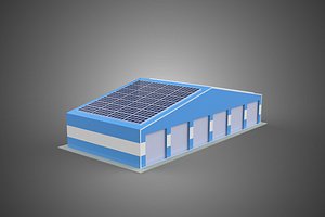 SOLAR PANEL GARAGE WORKSHOP WAREHOUSE DEPOT STOREHOUSE STORAGE 3D model