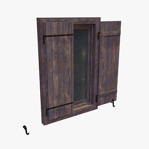 3D model Wooden Shutter with Window