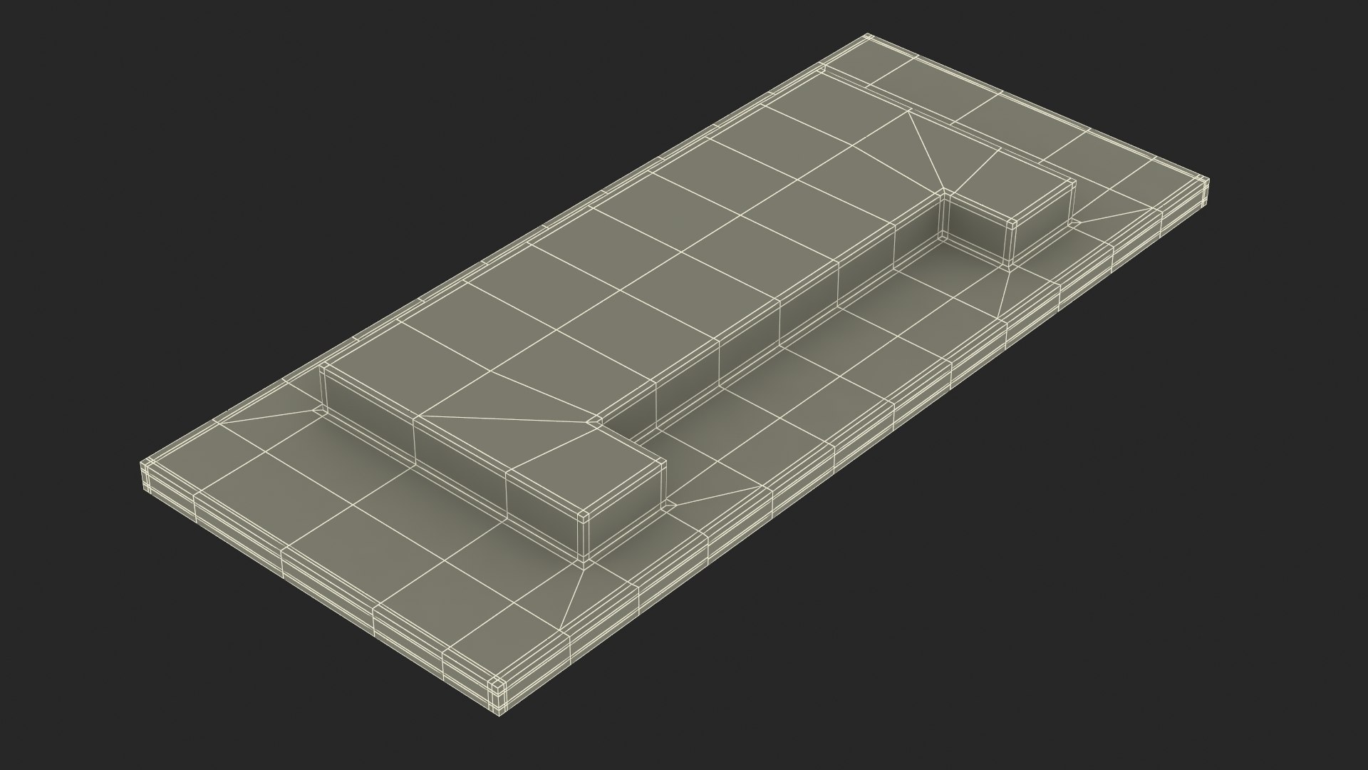 3D Kitchen Cabinet Handle Recessed Rectangular Bronze - TurboSquid 2225897